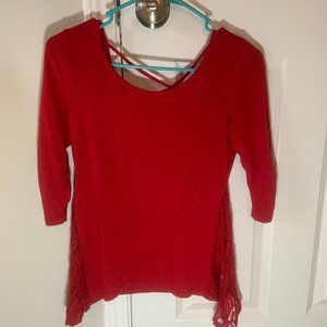 Red 3/4 Sleeve Shirt
